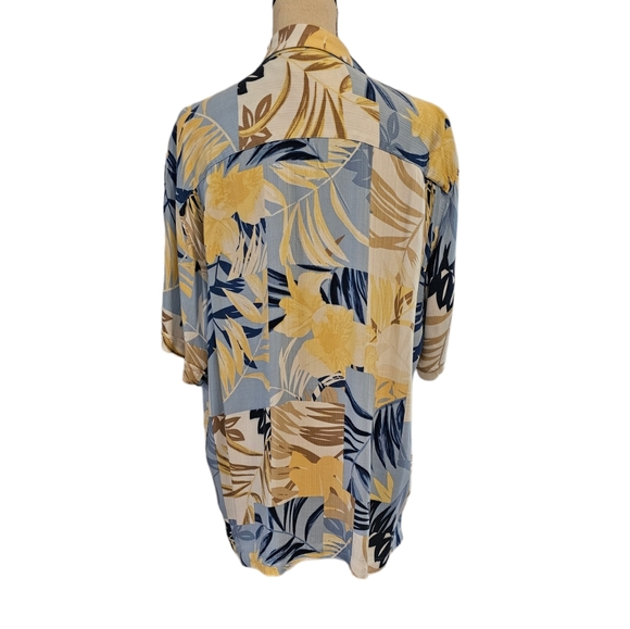 NWOT Cubavera Men's Palm Print Short Sleeve Button Down Shirt - Picture 2 of 4